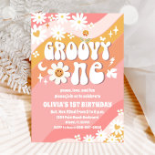 Groovy Daisy 1st Birthday Invitation 招待状