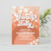 Groovy Daisy Rainbow Birthday Invitation 招待状 (スタンド正面)