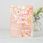 Groovy Daisy Rainbow Birthday Invitation 招待状 (スタンド正面)