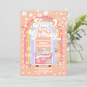 Groovy Daisy Rainbow Birthday Invitation 招待状 (スタンド正面)