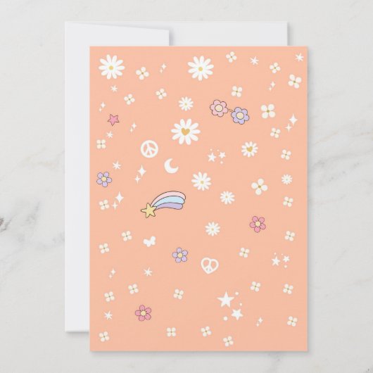 Groovy Daisy Rainbow Birthday Invitation 招待状 (裏面)