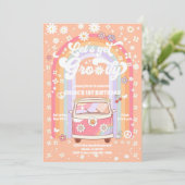 Groovy Daisy Retro Birthday Invitation 招待状 (スタンド正面)