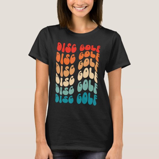 Groovy Disc Golf For Girl Women Retro 70s Hippie B Tシャツ (正面)