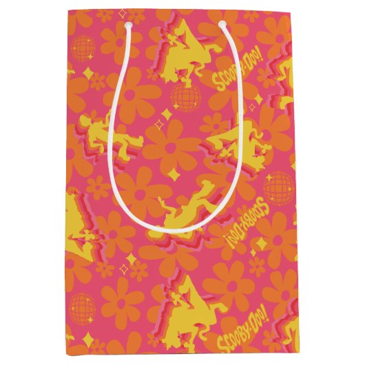 Groovy Discoスクービードゥーパターン ミディアムペーパーバッグ (正面)