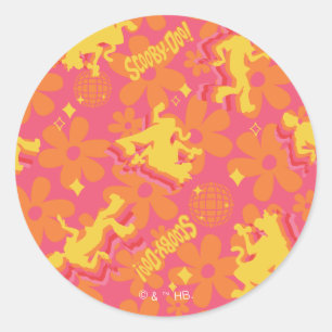 Groovy Discoスクービードゥーパターン ラウンドシール