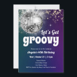 Groovy Discoダンスパーティー40th Birthday 招待状<br><div class="desc">大人をテーマにしたDisco Groovyレトロパーティー。デジタルダウンロード印刷可能。どんな素晴らし季節でもカスタム，編パーソナライズされた集，ダウンロード，レトロgroovy disco大人パーティー</div>