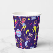 Groovy Discoパープルパーティーレトロ80sディスコボール 紙コップ (裏面)