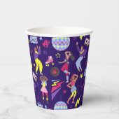 Groovy Discoパープルパーティーレトロ80sディスコボール 紙コップ (正面)