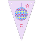 Groovy Discoパープルパーティーレトロ80s 90s女の子 バンティングフラッグ (第2の旗)