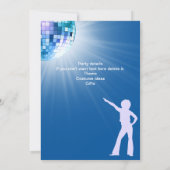 Groovy Discoボールブルーマン50誕生日 招待状 (裏面)