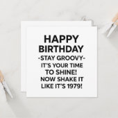 Groovy Disco誕生日カードGen X カード (正面/裏面インサイチュ)