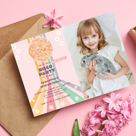 Groovy Disco誕生日写真 招待状