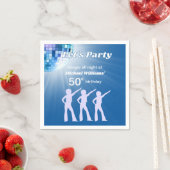 Groovy Disco Ball Blue Mans 50th Birthday スタンダードカクテルナプキン (インサイチュ)