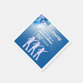 Groovy Disco Ball Blue Mans 50th Birthday スタンダードカクテルナプキン (角)