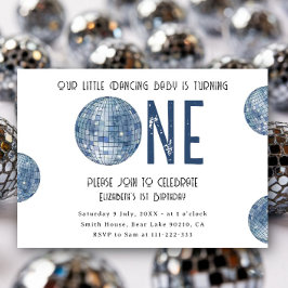 Groovy Disco Dancing Baby First Birthday 招待状