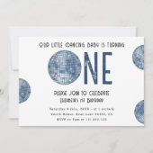 Groovy Disco Dancing Baby First Birthday 招待状 (正面)