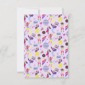 Groovy Disco Lilaパーティーレトロ80s女の子 サンキューカード (裏面)