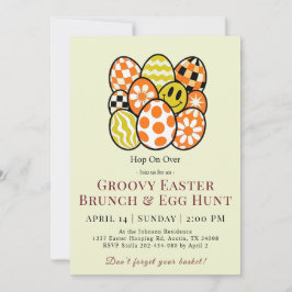 Groovy Easter Brunch Egg Hunt Invitation 招待状