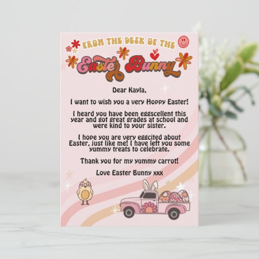 Groovy Easter Bunnyの手紙 招待状 (スタンド正面)