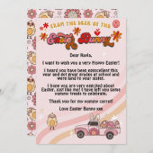 Groovy Easter Bunnyの手紙 招待状 (正面/裏面)