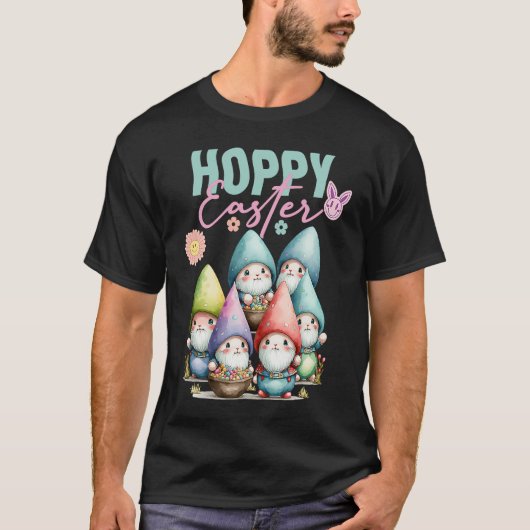 Groovy Easter Bunny Spring Gnomes Easter Egg Hunti Tシャツ (正面)