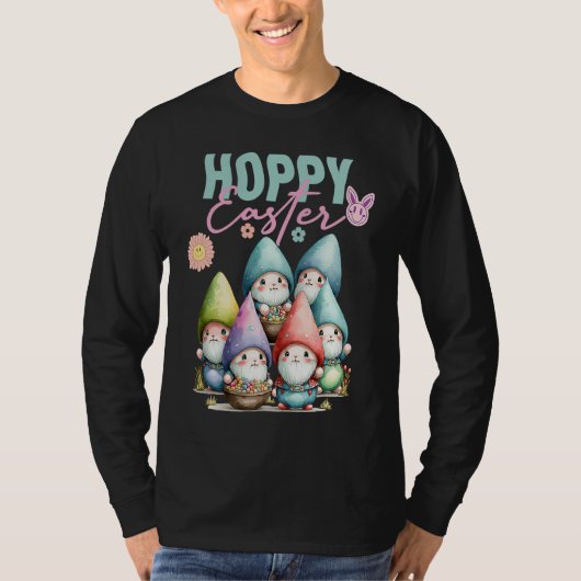 Groovy Easter Bunny Spring Gnomes Easter Egg Hunti Tシャツ (正面)
