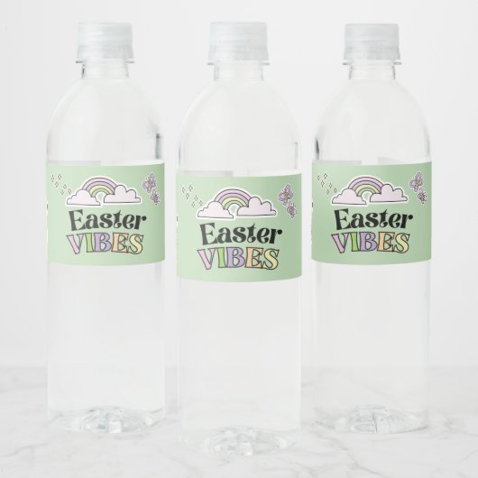 Groovy Easter Bunny Water Bottle Label ペットボトルラベル (ボトル)