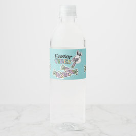 Groovy Easter Bunny Water Bottle Label ペットボトルラベル