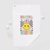 Groovy Easter Vibes Bunny Easter Day Smile Face Gi ゴルフタオル (インサイチュ)