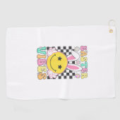 Groovy Easter Vibes Bunny Easter Day Smile Face Gi ゴルフタオル (横)