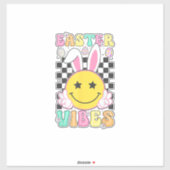 Groovy Easter Vibes Bunny Easter Day Smile Face Gi シール (シート)