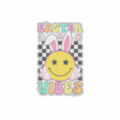 Groovy Easter Vibes Bunny Easter Day Smile Face Gi シール (正面)