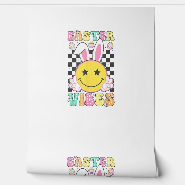 Groovy Easter Vibes Bunny Easter Day Smile Face Gi 壁紙 (ほどく)