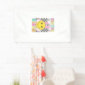 Groovy Easter Vibes Bunny Easter Day Smile Face Gi 横断幕 (インサイチュ)