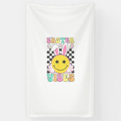 Groovy Easter Vibes Bunny Easter Day Smile Face Gi 横断幕 (縦)
