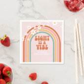 Groovy Eightヴィベデイジーレインボー8歳の誕生日 スタンダードカクテルナプキン (インサイチュ)