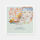 Groovy Eightヴィベデイジーヴァン8歳の誕生日 スタンダードカクテルナプキン (正面)