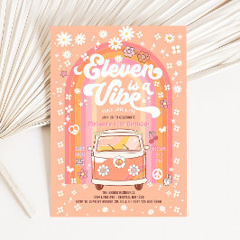 Groovy ElevenはVibe Van Bus 11誕生日 招待状