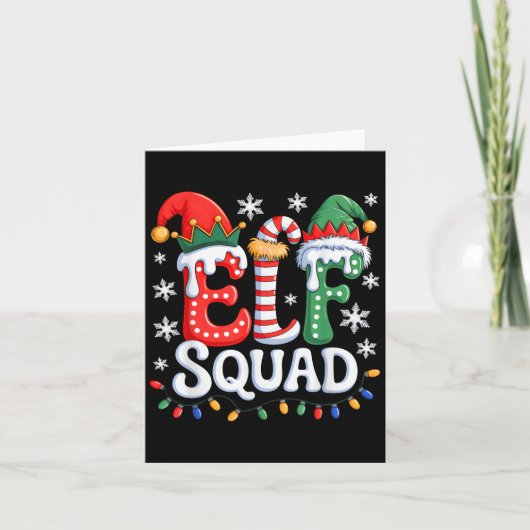 Groovy Elf Squad Elf Family Christmas Matching Paj カード (正面)