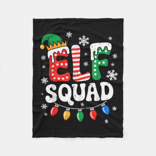 Groovy Elf Squad Elf Family Christmas Matching Paj フリースブランケット (正面)