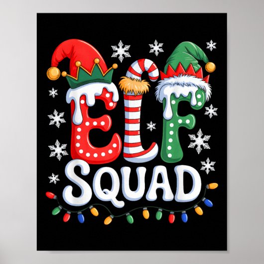Groovy Elf Squad Elf Family Christmas Matching Paj ポスター (正面)