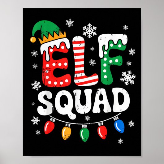 Groovy Elf Squad Elf Family Christmas Matching Paj ポスター (正面)
