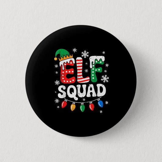 Groovy Elf Squad Elf Family Christmas Matching Paj 缶バッジ (正面)