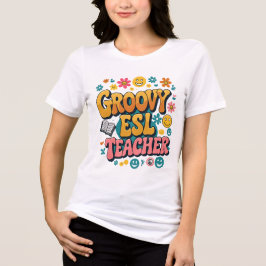 Groovy ESL先生-レトロ多文化バイリンガル トライブレンドＴシャツ