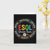 Groovy esol 夢のチームの先生と生徒たちが戻ってきました カード (黄色い花)