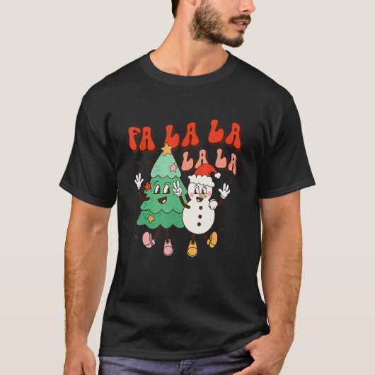 Groovy Fa La Christmas Cute Santa Hat Christmas tr Tシャツ (正面)