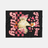 Groovy Feral-but-flirty Silly Goose Valentine Duck フリースブランケット (正面(横))