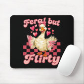 Groovy Feral-but-flirty Silly Goose Valentine Duck マウスパッド (マウス)