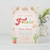 Groovy Fiestaカラフルレトロメキシカンベイビーシャワー 招待状 (スタンド正面)