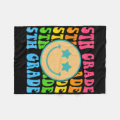 Groovy Fifth Grade Vibes Face Retro Teachers Byck  フリースブランケット (正面(横))